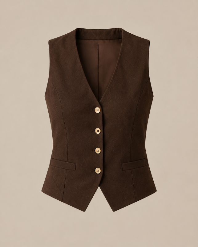 Modern Tailored Cotton-Linen Vest thumbnail 2
