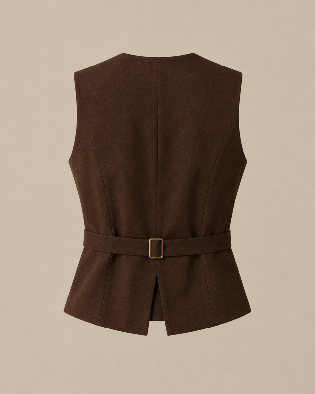Modern Tailored Cotton-Linen Vest thumbnail 3