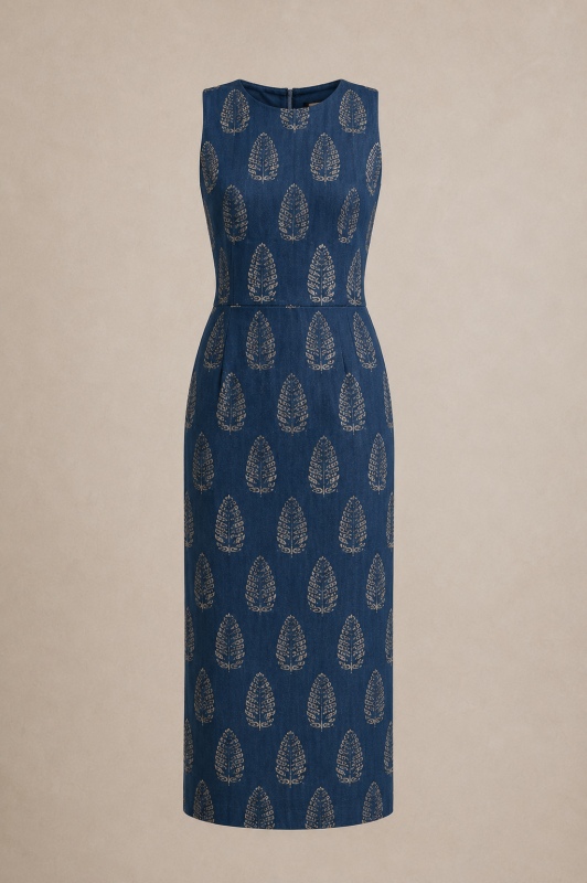 Ajrakh Cotton Midi Dress thumbnail 1