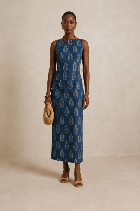 Ajrakh Cotton Midi Dress thumbnail 2