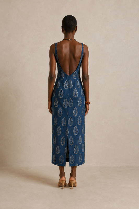 Ajrakh Cotton Midi Dress thumbnail 3